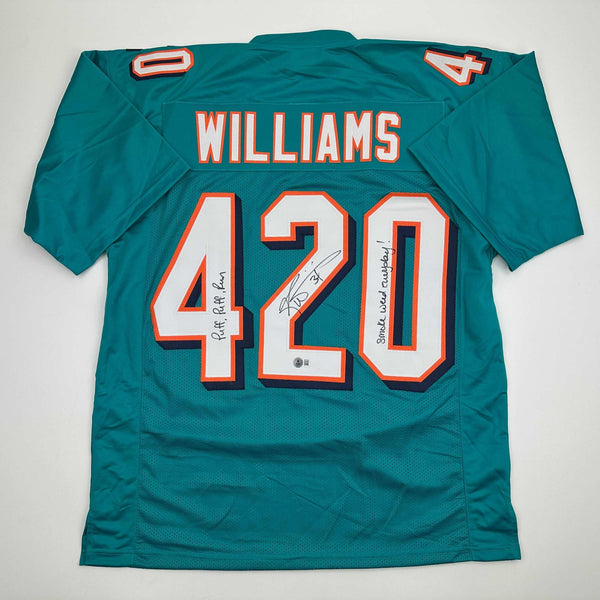 Autographed/Signed Ricky Williams Smoke Weed Everyday Puff Puff Jersey BAS COA