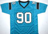 Julius Peppers Autographed Teal Pro Style Jersey w/HOF - Beckett W Hologram