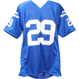 Eric Dickerson Autographed Pro Style Blue XL Jersey HOF Beckett Witness 50756