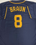 Brewers Outfielder RYAN BRAUN Signed Custom Replica Blue Jersey AUTO - BAS