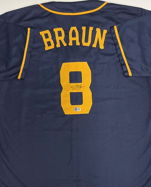 Brewers Outfielder RYAN BRAUN Signed Custom Replica Blue Jersey AUTO - BAS