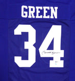 DALLAS COWBOYS CORNELL GREEN AUTOGRAPHED BLUE JERSEY BECKETT BAS STOCK #119723