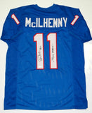 Lance McIlhenny Pony Express Autographed Blue Jersey- JSA W Auth