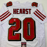 Autographed/Signed Garrison Hearst San Francisco White Football Jersey JSA COA