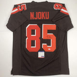 Autographed/Signed DAVID NJOKU Cleveland Brown Football Jersey PSA/DNA COA Auto