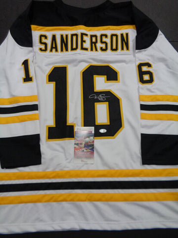 Derek Sanderson Signed Bruins Throwback Jersey (JSA COA) Boston Center 1968-1972