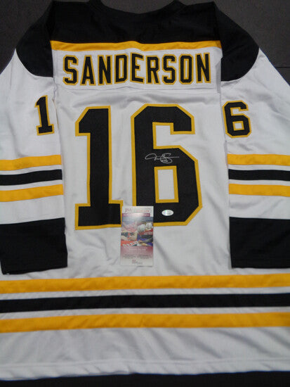 Derek Sanderson Signed Bruins Throwback Jersey (JSA COA) Boston Center 1968-1972