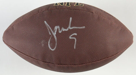 Jim McMahon Signed Wilson NFL Football (Beckett) Chicago Bears Super Bowl XX Q.B