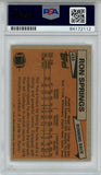 Ron Springs Autographed/Signed 1981 Topps #433 Trading Card PSA Slab 43718