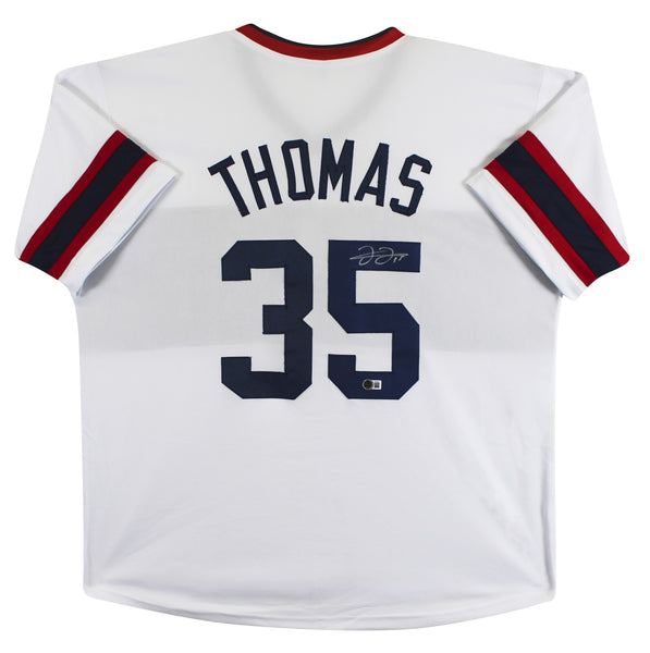 Frank Thomas Authentic Signed White Throwback Pro Style Jersey BAS Witnessed