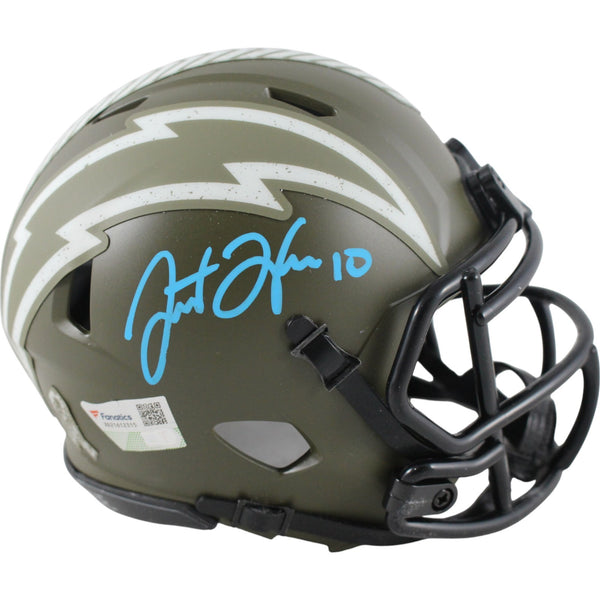 Justin Herbert Autographed Los Angeles Chargers 22 STS Mini Helmet Beckett 50119