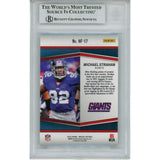 Michael Strahan Autographed 02 Mosaic HF 17 Slabbed Trading Card Beckett 46078