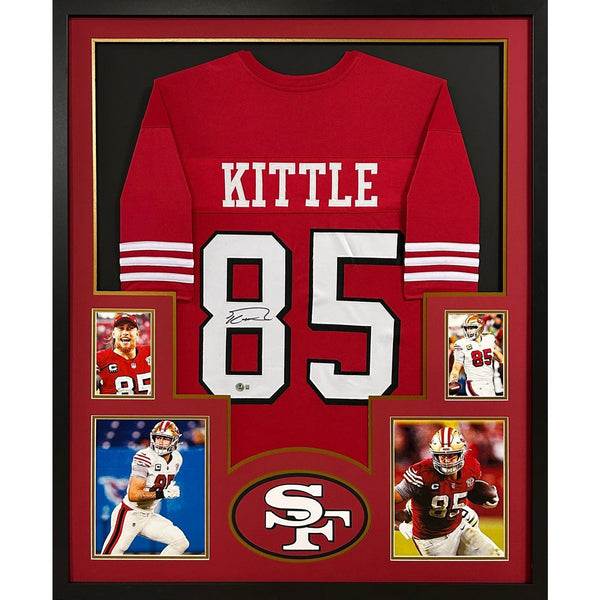 George Kittle Autographed Signed Framed Red SF 49ers Jersey BECKETT