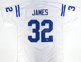 Edgerrin James Autographed White Pro Style Jersey - Beckett W Hologram *Silver