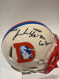 Jonah Elliss Autographed Denver Broncos Retro Mini Helmet "Go Broncos!" BAS COA