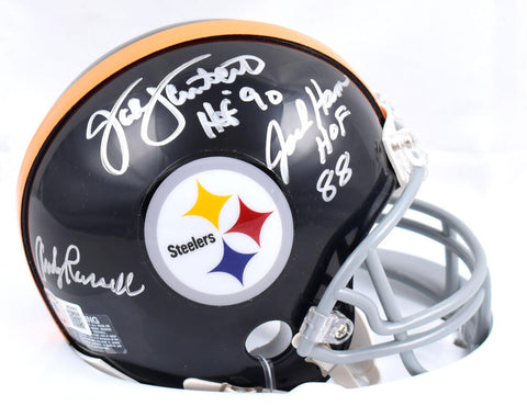 Ham Lambert Russell Autographed Steelers 63-76 Mini Helmet-Beckett W Hologram