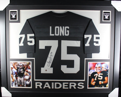 HOWIE LONG (Raiders black SKYLINE) Signed Autographed Framed Jersey Beckett