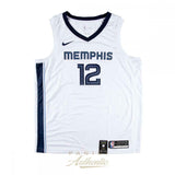 JA MORANT Autographed Memphis Grizzlies White Nike Jersey PANINI