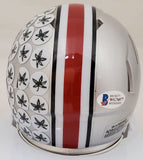 JUSTIN FIELDS AUTOGRAPHED OHIO STATE SILVER SPEED MINI HELMET BECKETT 189797
