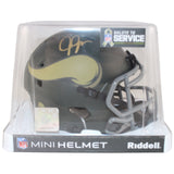 Justin Jefferson Autographed Minnesota Vikings STS Mini Helmet Beckett WIT 52882