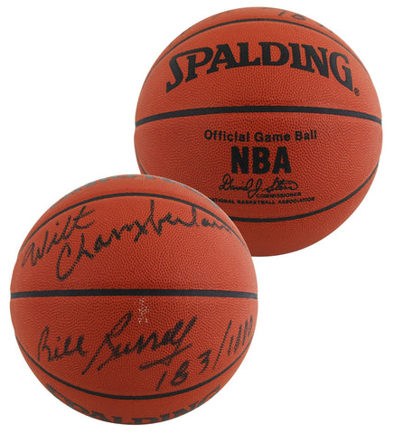 Wilt Chamberlain & Bill Russell Signed Official NBA Game Ball Basketball BAS