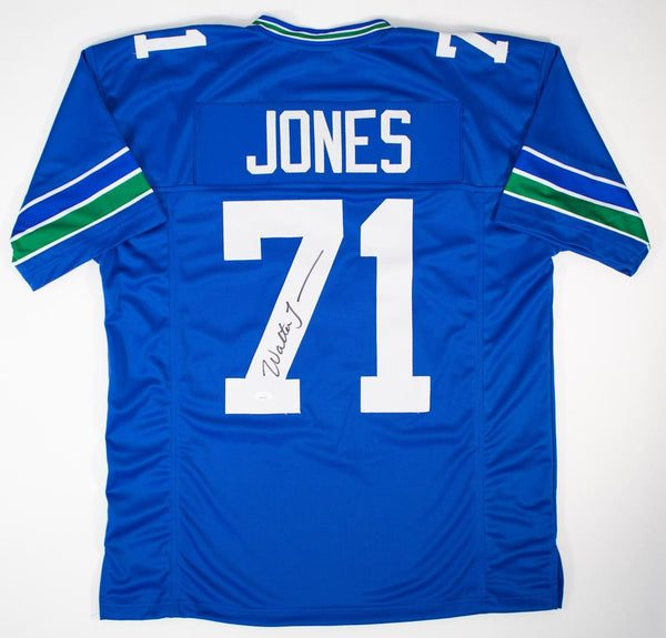 Walter Jones Signed Seattle Seahawks Jersey (JSA COA) 9xPro Bowl Tackle / O-Line