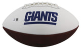 Giants Michael Strahan Signed Rawlings White Panel Football W/ Case BAS Witness
