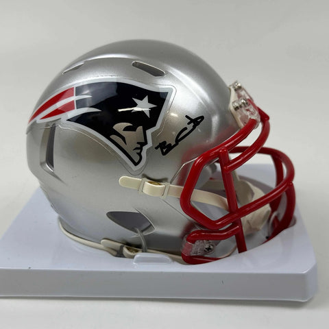 Autographed/Signed Ben Coates New England Patriots Mini Helmet Beckett BAS COA