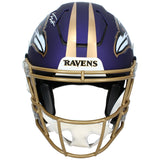 Trey Hendrickson Autographed Baltimore Ravens Purple Rising Speedflex Helmet JSA