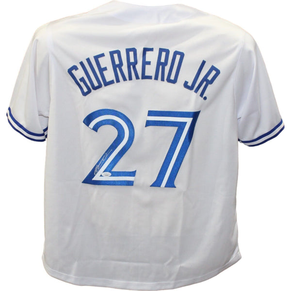 Vlad Guerrero Jr. Autographed/Signed Pro Style White Jersey JSA 43336
