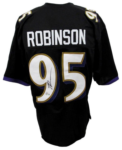 Tavius Robinson Signed Black Custom Football Jersey Ravens Beckett 186241