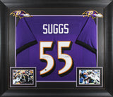 Terrell Suggs "T-Sizzle" Signed Purple Pro Style Framed Jersey BAS Witnessed