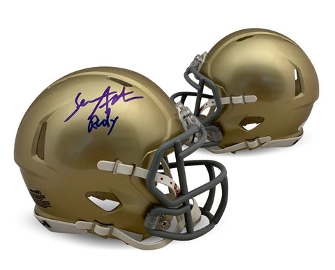 Sean Astin Autographed Notre Dame Fighting Irish Signed Mini Helmet RUDY JSA COA