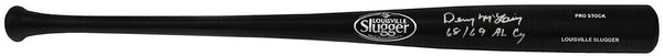 Denny McLain Signed Louisville Slugger Black Baseball Bat w/68, 69 AL CY -SS COA