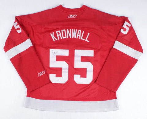 Niklas Kronwall Signed Detroit Red Wings Rebook Style Red Road Jersey (JSA COA)