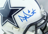 Dak Prescott Signed Dallas Cowboys Flat White Mini Helmet - Beckett W Auth *Blue
