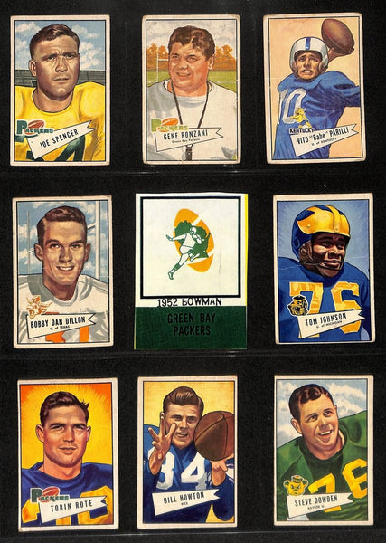 1952 Bowman Small Football Cards Green Bay Packers Partial Team Set (8) 200302