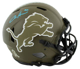 Lions Aidan Hutchinson Signed Salute To Service F/S Speed Proline Helmet BAS Wit