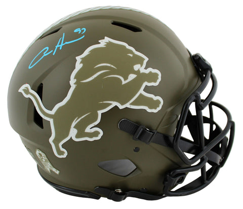 Lions Aidan Hutchinson Signed Salute To Service F/S Speed Proline Helmet BAS Wit