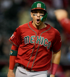 Joey Meneses Signed Team Mexico World Baseball Classic Jersey JSA COA/ Nationals