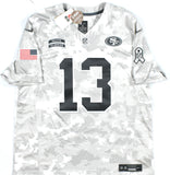 Brock Purdy Autographed 49ers Salute to Service Nike Game Jersey - Beckett W XL