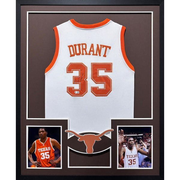 Kevin Durant Autographed Signed Framed Texas Longhorns 2P Jersey BECKETT