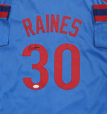 Expos Hall of Famer TIM RAINES Signed Custom Replica Montreal Jersey AUTO - JSA
