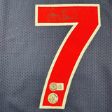 Framed Autographed/Signed Larry Bird 35x39 USA Blue 92 Dream Team Jersey BAS COA