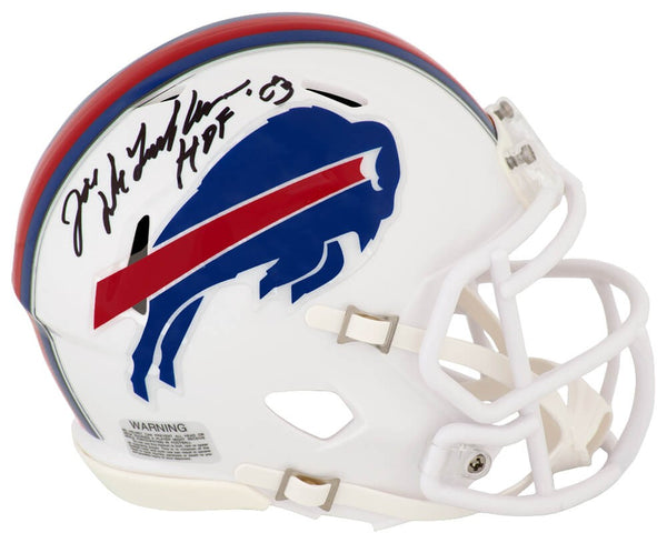 Joe DeLamielleure Signed Bills White Riddell Speed Mini Helmet w/HOF'03 (SS COA)