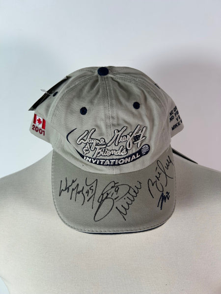 Wayne Gretzky & Friends Multi-Signed Golf Cap - Gretzky, Sakic, Hull, Weir JSA L