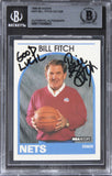 Nets Bill Fitch Authentic Signed 1989 Hoops #327 Card BAS Slabbed