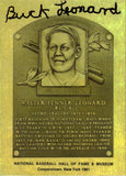 Buck Leonard Authentic Signed 2.5x3.5 Metallic HOF Plaque Card JSA #L52495