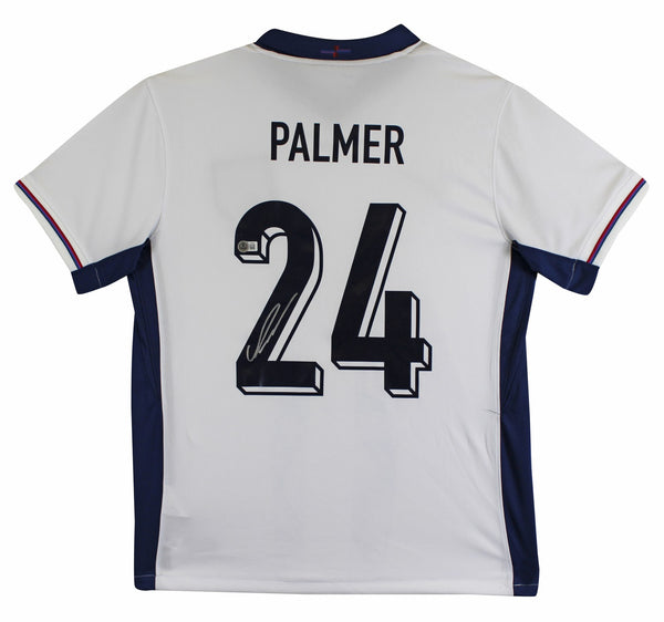 England Cole Palmer Authentic Signed White Nike Jersey Autographed BAS