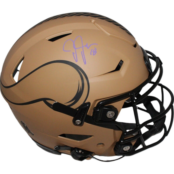 Justin Jefferson Signed Minnesota Vikingd SpeedFlex Salute Helmet BAS 42720